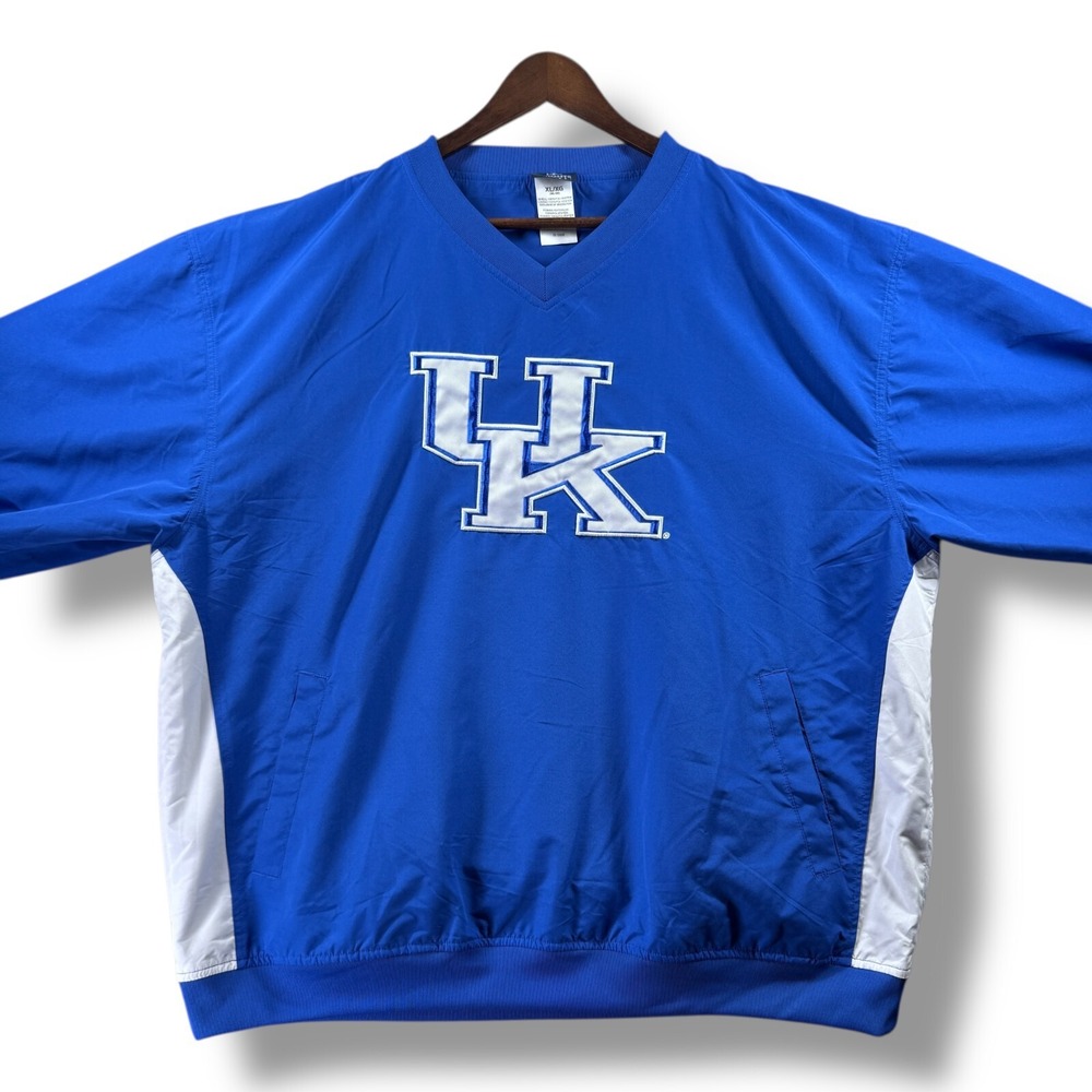 Knights Apparel Kentucky Wildcats Pullover Windbreaker Jacket Blue Mens XL NCAA
